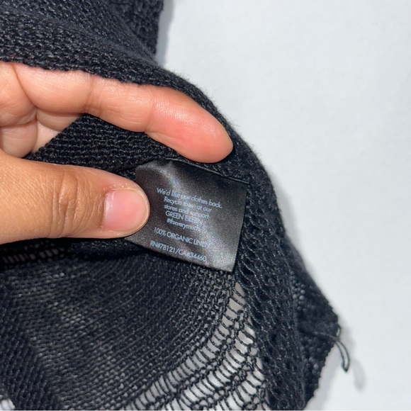 Eileen Fisher 100% Organic Linen Black Boxy Top Size Small - Picture 6 of 8